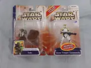 Hasbro Star Wars Clone Wars Yoda & Clone Trooper Commander Action Figures NEW