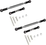 MANGRY 2X Adjustable Steering Linkage Servo Link Pull Rod Turnbuckle for MN D90 D99 MN-90 FJ-45 1/12 RC Car Crawler Black
