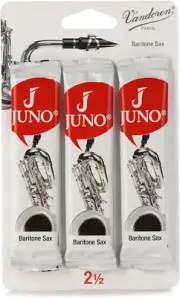 Juno Vandoren Bari Sax, 3 Card, 2.5 Baritone Saxophone Reeds (JSR8125/3)