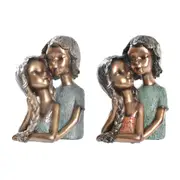 Decorative Figure Dkd Home Decor 19 x 15 x 28 Cm Red Golden Turquoise Kids 2 Units