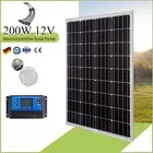 200W Solar Panel Kit 12V Generator Camping Power Battery Charger Mono Regulator