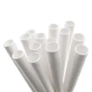 BULK 1000 White Paper Cocktail Drinking Straws 135mm Long Eco Friendly