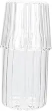 Cabilock 1 Set Convenient Bedside Water Carafe Transparent Borosilicate Pitcher with Cup Multi Function Jug for Iced Tea Fruit Juice and Beverages Capacity for Home Use