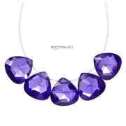 10 Cubic Zirconia Flat Pear Briolette Beads 6x6mm Amethyst Purple #64593