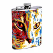 Pop Art D5 Flask 8oz Stainless Steel Hip Drinking Whiskey Retro