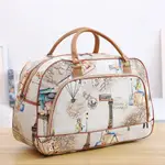 WOMEN TRAVEL BAGS PU LEATHER LARGE CAPACITY LUGGAGE BAG MEN