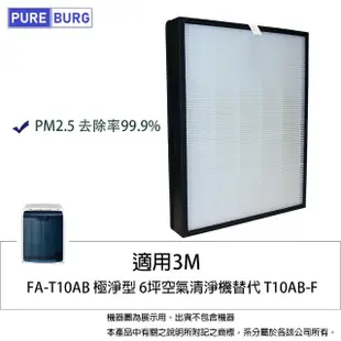 【PUREBURG】適用3M FA-T10AB 極淨型6坪空氣清淨機 副廠高效HEPA濾網 T10AB-F