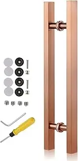 Modern Entry Door Handle Rose Gold, Push Pull Door Pulls 20/24/ 40/60/ 70 Inch, H Type Gate Hardware for Interior Exterior Shower Barn Sliding Door (Size : Length 150cm(59inch)) (Size :