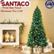 Santaco Prelit Slim Pencil Christmas Tree Xmas Decoration 8 flash modes 2.1M