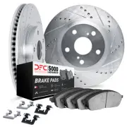 Dynamic Friction Company 7512-27063 Brake Rotor Dimpled & Slotted Silver