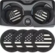 4 Pack Car Cup Holder Coasters, Colored American Flag US Flag Insert Car Cup Coa