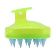 4PC Spa Hair Brush Silicone Shampoo Wide Tooth Comb for Hair Washing Comb Scalp Massage Green transparent
