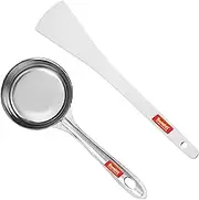 Sumeet Stainless Steel Perfect Dosa Making Spoon/Ladle Set of 2 Pcs (1 Turner, 1 Short Pour Ladle with Flat Base)