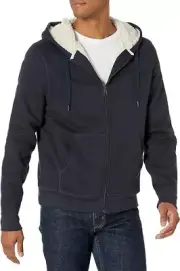 Amazon Essentials Hoodie For Men, Sherpa-Lined Full-Zip Fleece Sweatshirt BLUE M