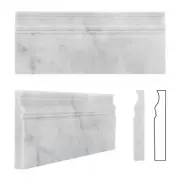 Carrara White Marble Baseboard Trim Molding, 100% Natural Marble, Polished, 5...