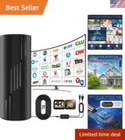 Digital TV Antenna Indoor Outdoor 2200 Miles Range Amplifier Signal Booster