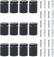 12 Sets Stainless Steel Standoff Screws, 0.7 × 1 in Advertising Nails for Glass Mirror Mounting, Commercial Grade with Glossy Trimming, Complete Hardware Kit