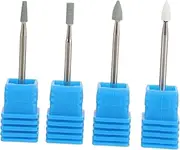 Tofficu 4Pcs Professional Nail Art Polishing Heads Durable Micro Rotary Tool Attachments for Electric Manicure Machines for Home Salon Use Safe Nail Grinding