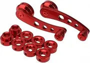 1/2Set 2Pcs/Set Aluminum Alloy Universal Car Window Handle Winder Riser Replacement Red Blue Silver Black(Red 1Set 2Pcs)