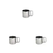 3PK Topchef Stainless Steel 3 Cup Flour Crank Handle Sifter Kitchen Baking Tool
