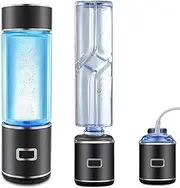 Portable Hydrogen Water Bottle Hydrogen Water Generator Ionizer 3-Mins Make Hydrogen Content Up to 1200-1600 PPB Max. 4500 PPB with Hydrogen Inhaler and Bottle Adapter 300 ML(Black)