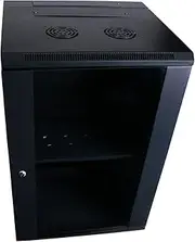 HCC 18RU 19 Inch 600mm Deep Wall Mount Cabinet Server Rack with Rear Swing Frame Data Network Comms 18U 19”, Black (RW-18R-600)