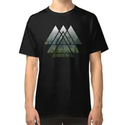 Sacred Geometry Triangles - Misty Forest T-shirt