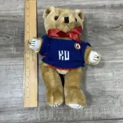 Educated Bear TEDDY BEAR PLUSH with Kansas SWEATER New NWT Plus Alumni Pin
