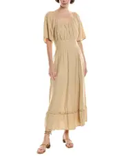 Nicole Miller Jade Linen-Blend Midi Dress