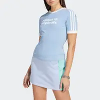 在飛比找PChome24h購物優惠-【ADIDAS】SLIM LOGO TEE 短袖上衣 女 藍