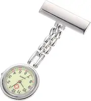 [BESTYASH] Elegant Pocket Watch Luminous Hands Clip-on Quartz Watch for Students Nurses
