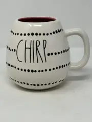 Rae Dunn “Chirp” Mug 2024! egg shaped Easter Springtime pink inside NEW ceramic