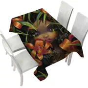 Gothic Art the Language of Flowers Tiger Lily Girl Tablecloth