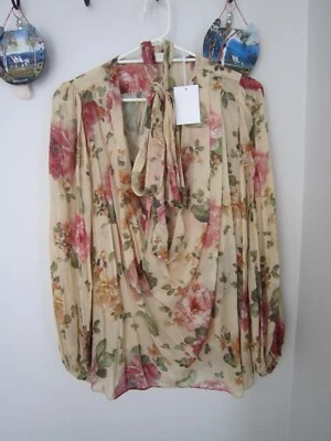 NWT ZIMMERMAN Luminosity Billow Blouse + Camisole Size 2 (AU), 12 (UK) RRP $ 595