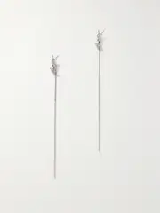[SAINT LAURENT] SAINT LAURENT - Opyum Silver-tone Earrings - One size One size Silver