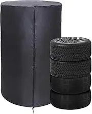 Tire Stack Cover - Oxford Cloth Tire Storage Bag | Dustproof Tire Storage Savers Protective Vehicle Tire Cover Wheel Protector for Most Automotive Truck Car Tire