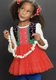 Matilda Jane CAROLING AWAY Top Girls Size 4 Sparkle Red Tulle Make Believe NWT