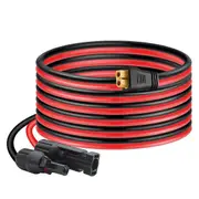 XT60 Connector, XT60 Extension Cable 10FT, XT60 Charging Cable, Solar to XT60 Cable 12AWG Solar Panel Connector Black Red
