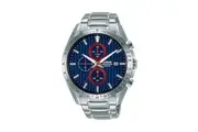 Lorus Men's Sports Stainless Steel Chronograph Tachymeter Watch Mod. SPORTS 10 ATM Water Resistant Black