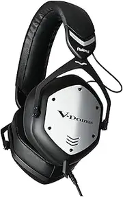 Roland VMH-D1 V-Drums Headphones | Designed by Roland & V-Moda for V-Drums & All Electronic Drum Kits | Immersive Sound | Extended Comfort | Long Cable for Tangle-Free Drumming | Customizable Shields