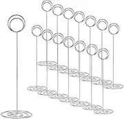 15 Pack 8.75 Inch Tall Table Number Holder, Place Card Holder, Table Picture Holder, Wire Photo Holder Clip,Menu Memo Note Stand for Weddings, Banquets