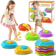 HIROSE Voiced Stepping Stones for Kids, 5pcs Durable Non-Slip Balance Stones, Promoting Children's Coordination and Motor Skills, Indoor & Outdoor Toys, Obstacle Course, Gifts for 3+