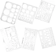GRIRIW Geometric Stencil Set 6 Pcs Circle Square Templates Drafting Stencils Wall Painting Artistic Templates Boys and Girls Educational Tool