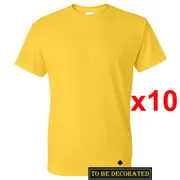 10 Packs Gildan T-SHIRT Basic Tee S - 5XL Small Big Men Heavy Cotton (Daisy Yellow)