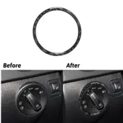 Carbon Fiber Head Lights Switch Ring Trim Cover For Volkswagen Tiguan 2013-2017 (for: Volkswagen)