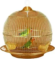 Bird Supplies Can Be Hung in The Bird Cage Room for Breeding Golden Round Metal Bird Cage Bird House As a Carrier for Small Birds Parrots Parrots Bird Playground