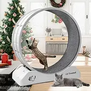 Homegroove 31.5 Inch Exercise Wheel for Indoor Cats, Treadmill With Carpeted Runway for Daily Exercise and Weight Loss, Plastic