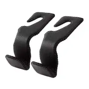 AMVOYOA Headrest Hooks for Car Back Seat Organizer Black Leather Hanger Holde...