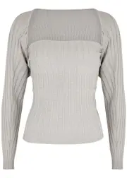 Gimaguas Miss Mangas Ribbed Cotton top - Grey - S (UK8-10 / S) S (UK8-10 / S)
