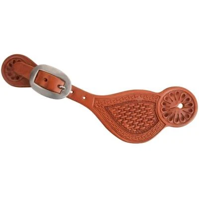 Martin Saddlery San Carlos Basket Stamped Tombstone Spur Straps - Sold As Pair